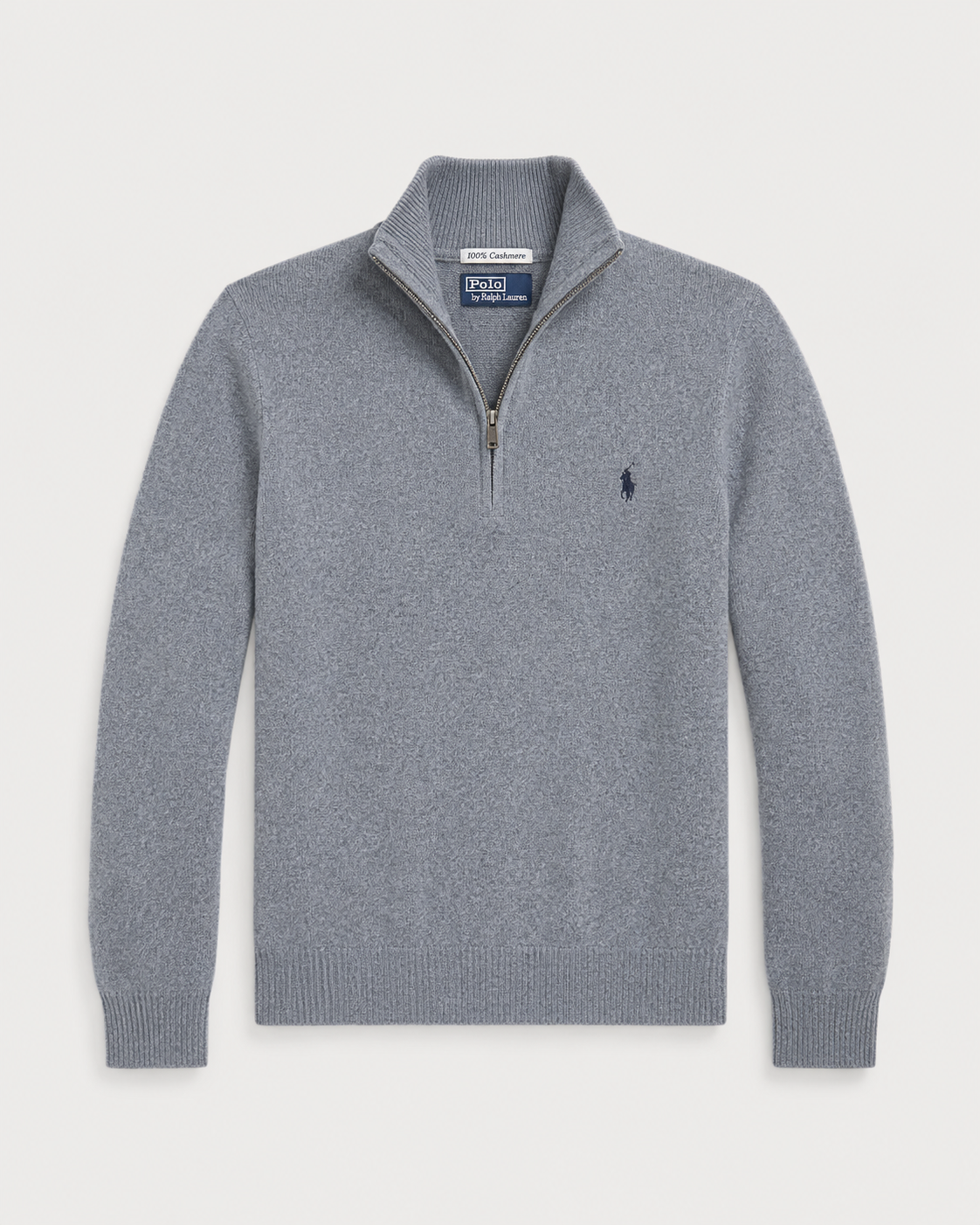 Ralph Lauren Cashmere Quarter-Zip Sweater (Grey)