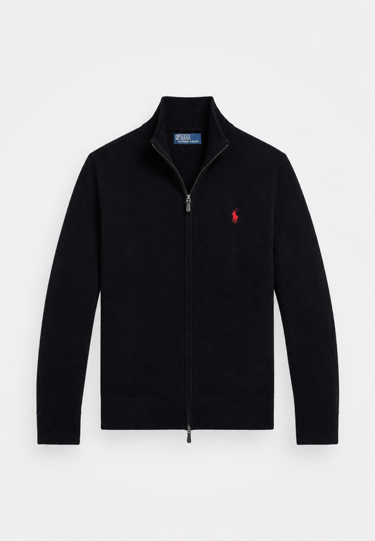 Ralph Lauren Cashmere Full-Zip Sweater (Black)