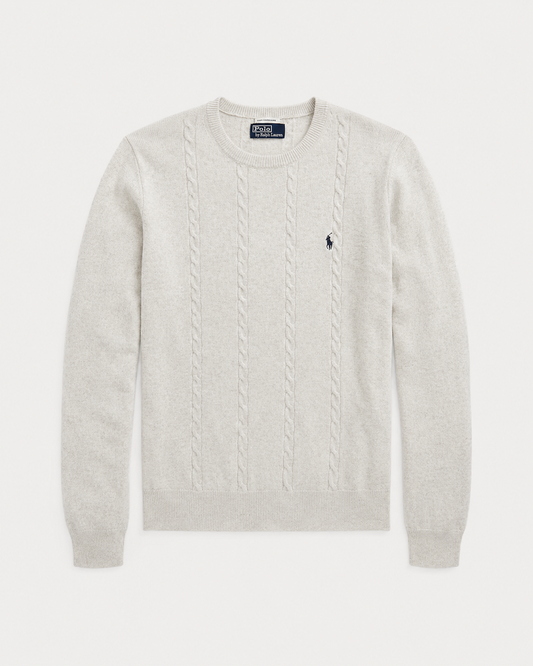 Ralph Lauren Cashmere Cable-Knit Sweater (Beige)