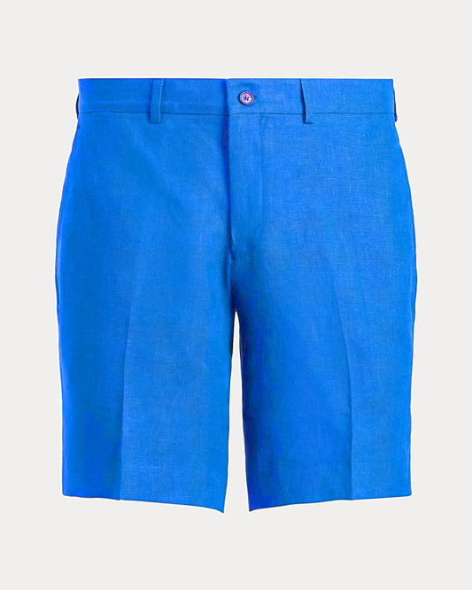 Men's Ralph Lauren Button Linen Shorts (Blue)