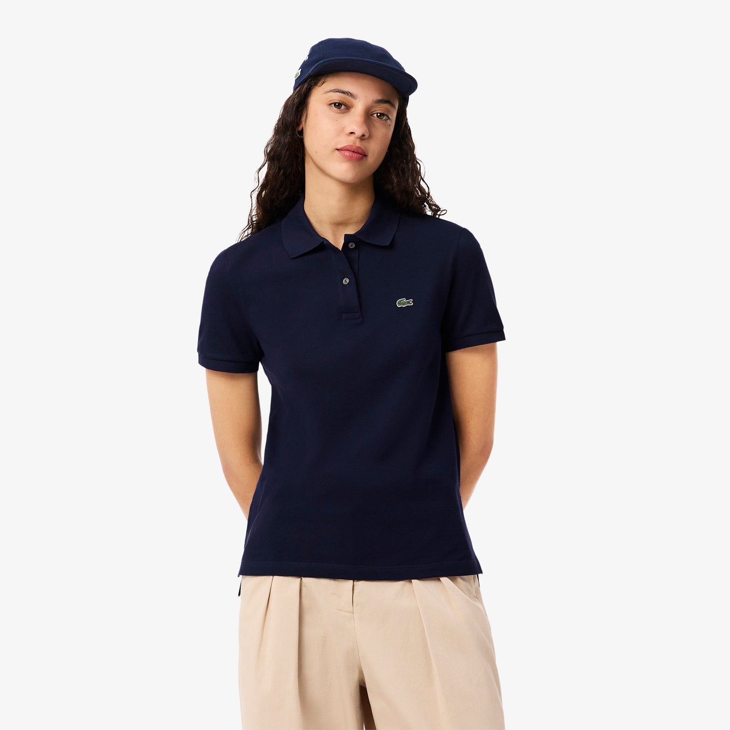 Women's Lacoste Polo Shirt (Navy Blue)