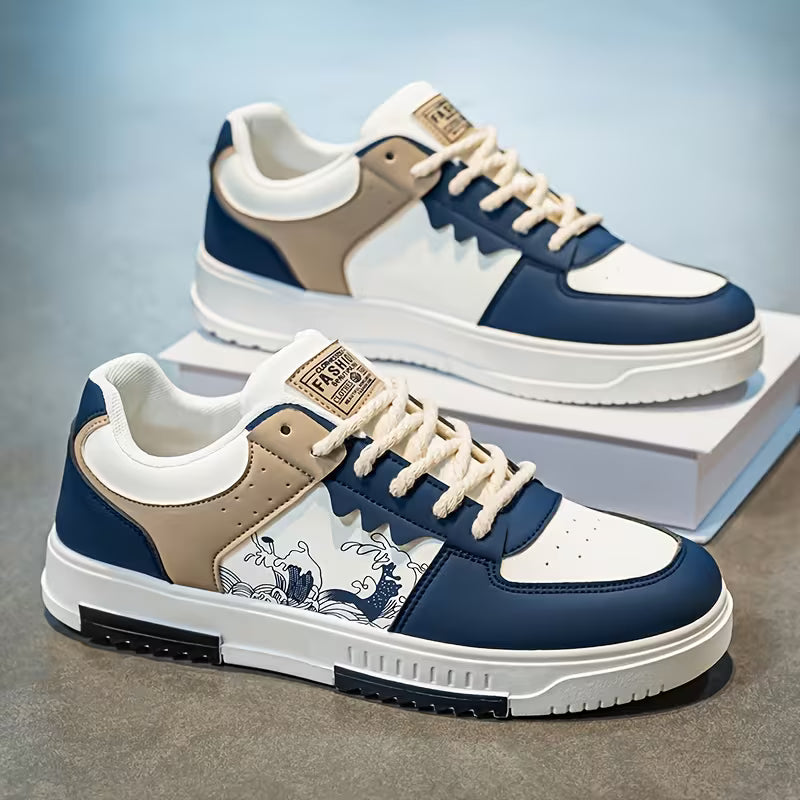 Men's Urban Sneakers (White & Blue)