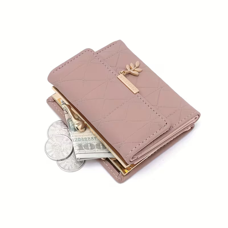 Women's Quilted Wallet (Bean Paste)