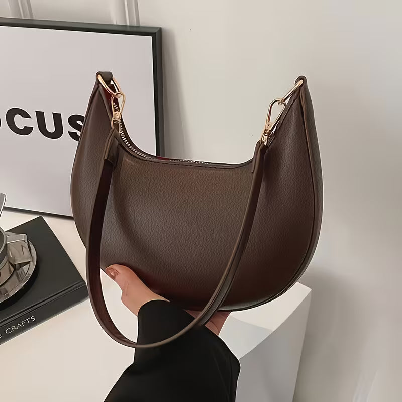 Women's Luxury Crescent Bag (Brown)