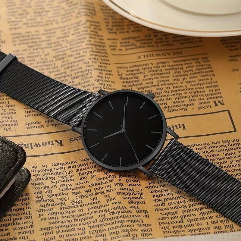 Men's Minimalist Mesh Watch (Black)