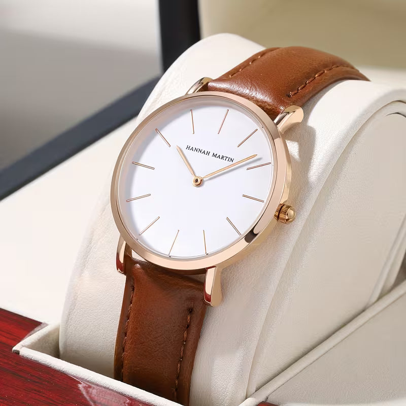 Women's Elegant Leather Watch (Brown)