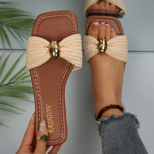 Women's Butterfly Buckle Sandals (Apricot)