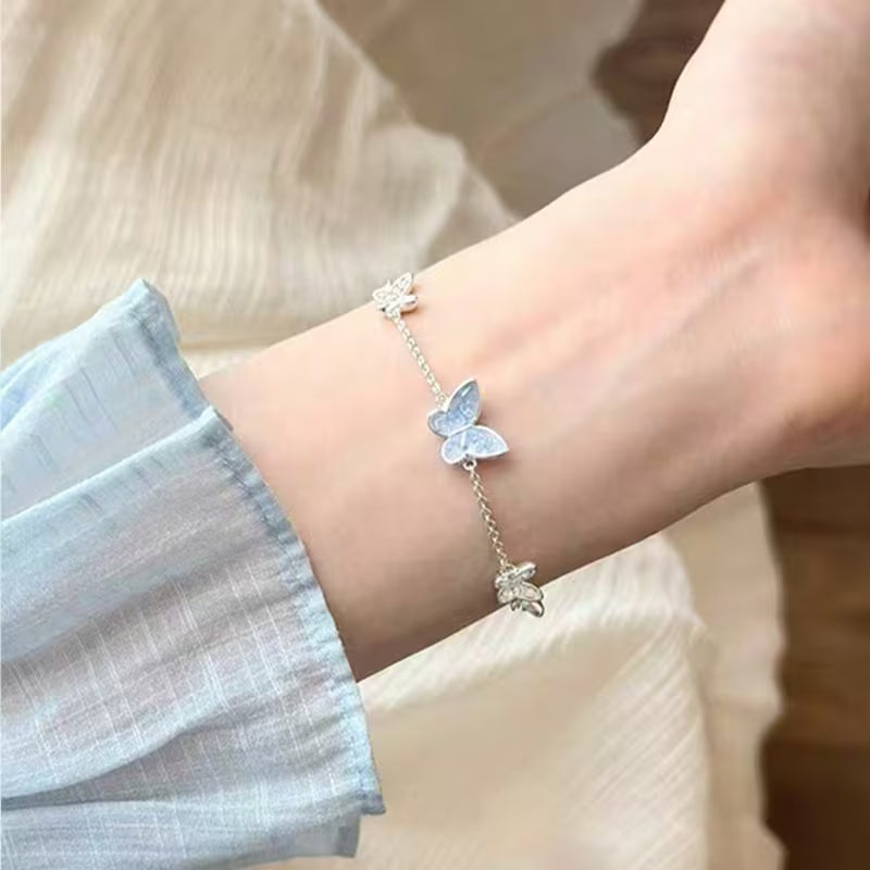 Women's Elegant Butterfly Bracelet (Blue)