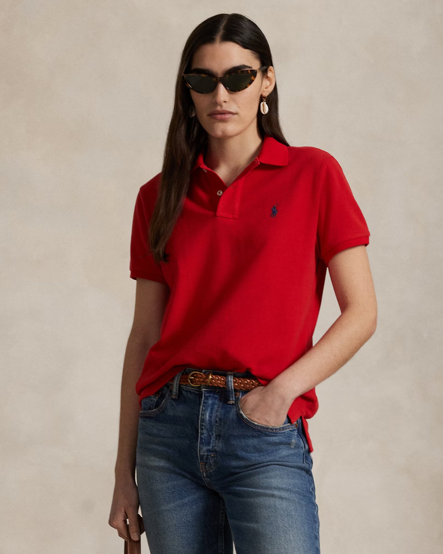 Women's Ralph Lauren Polo Shirt (Red)