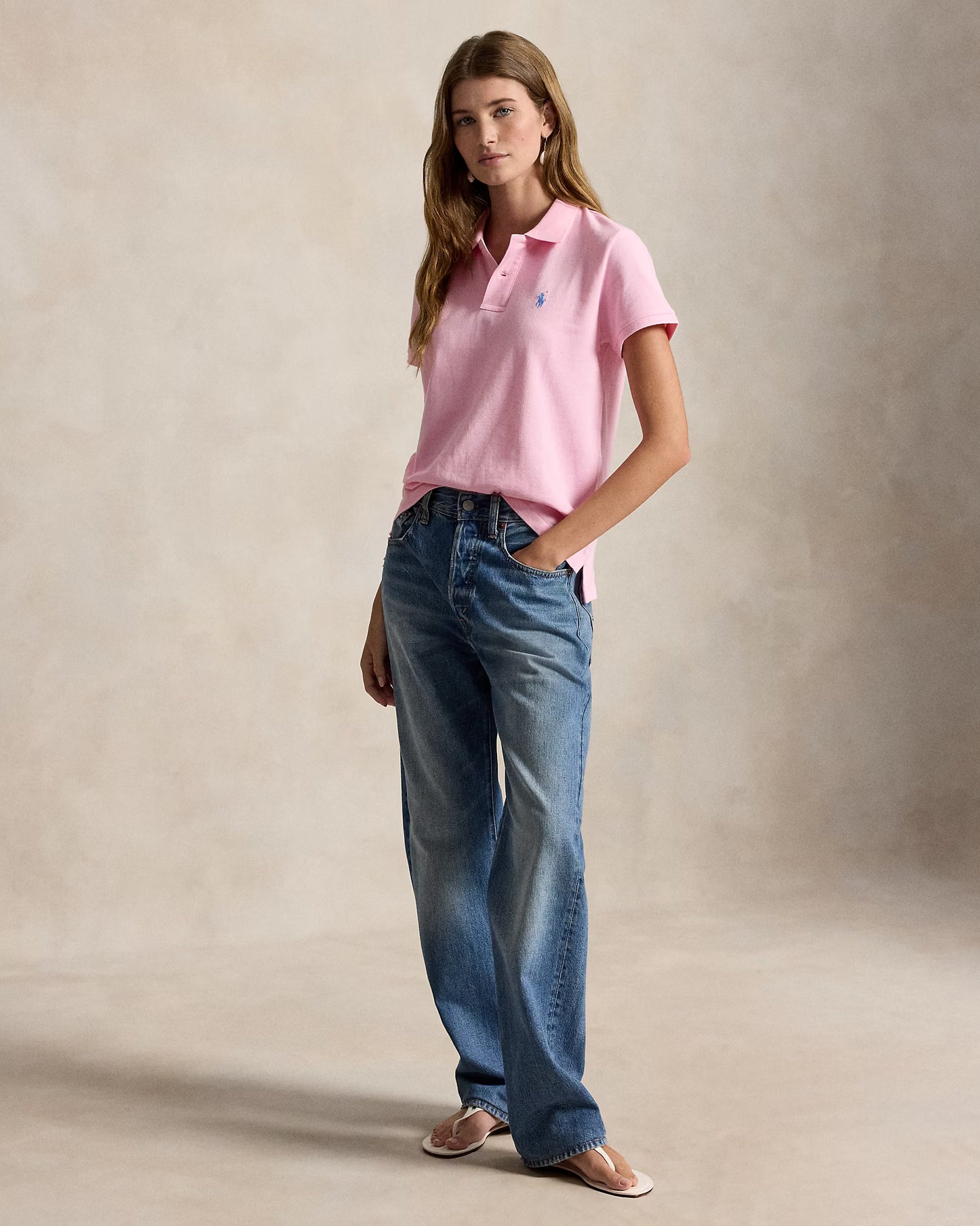 Women's Ralph Lauren Polo Shirt (Baby Pink)