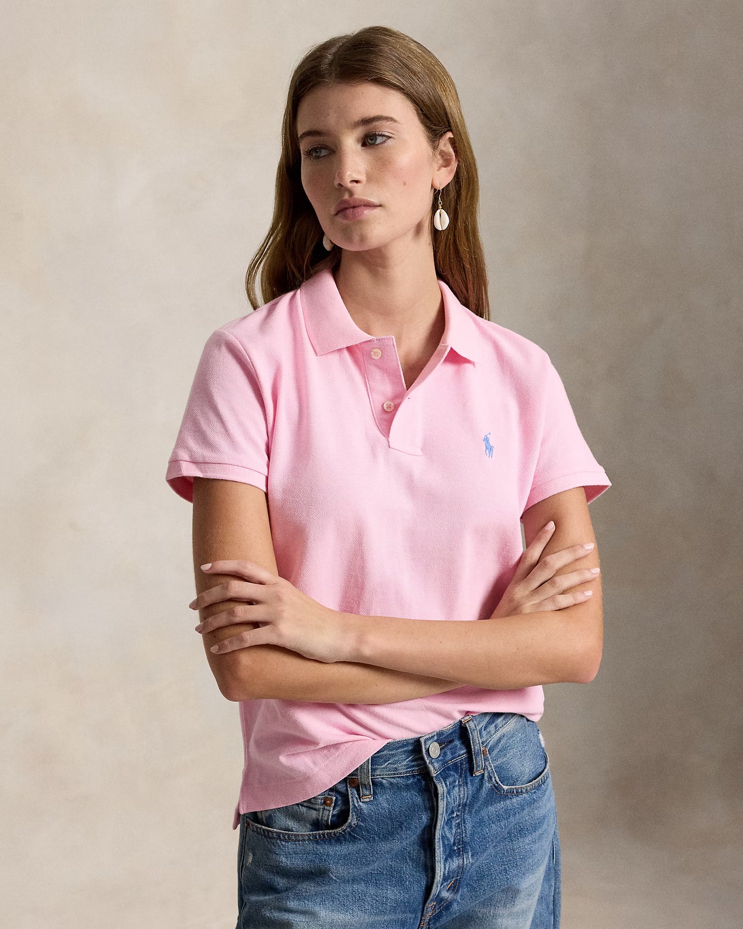 Women's Ralph Lauren Polo Shirt (Baby Pink)