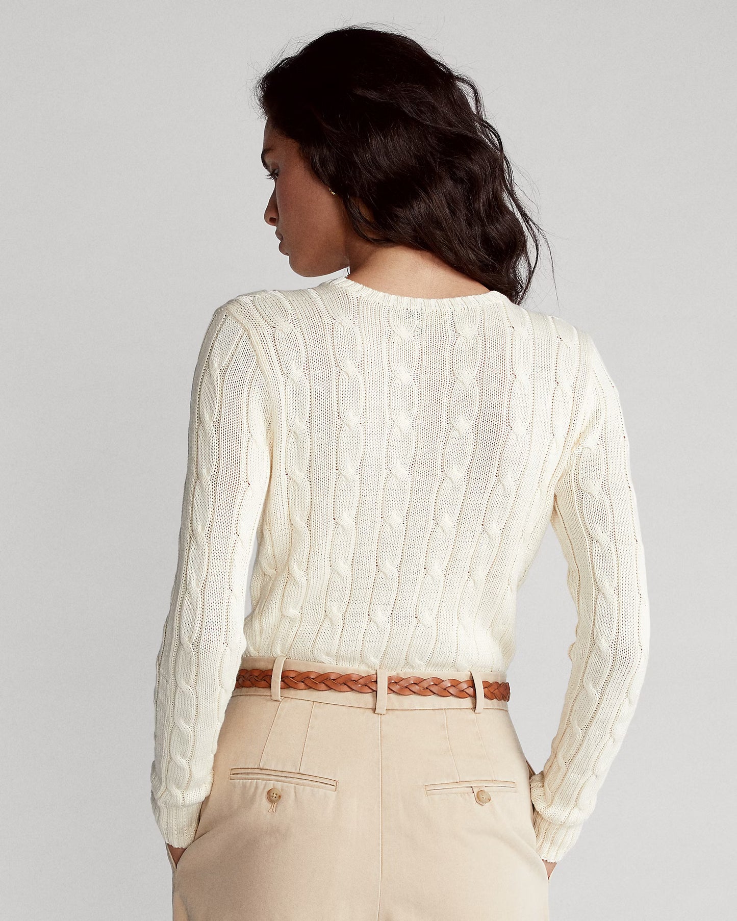 Women's Ralph Lauren Cable-Knit Sweater (White)