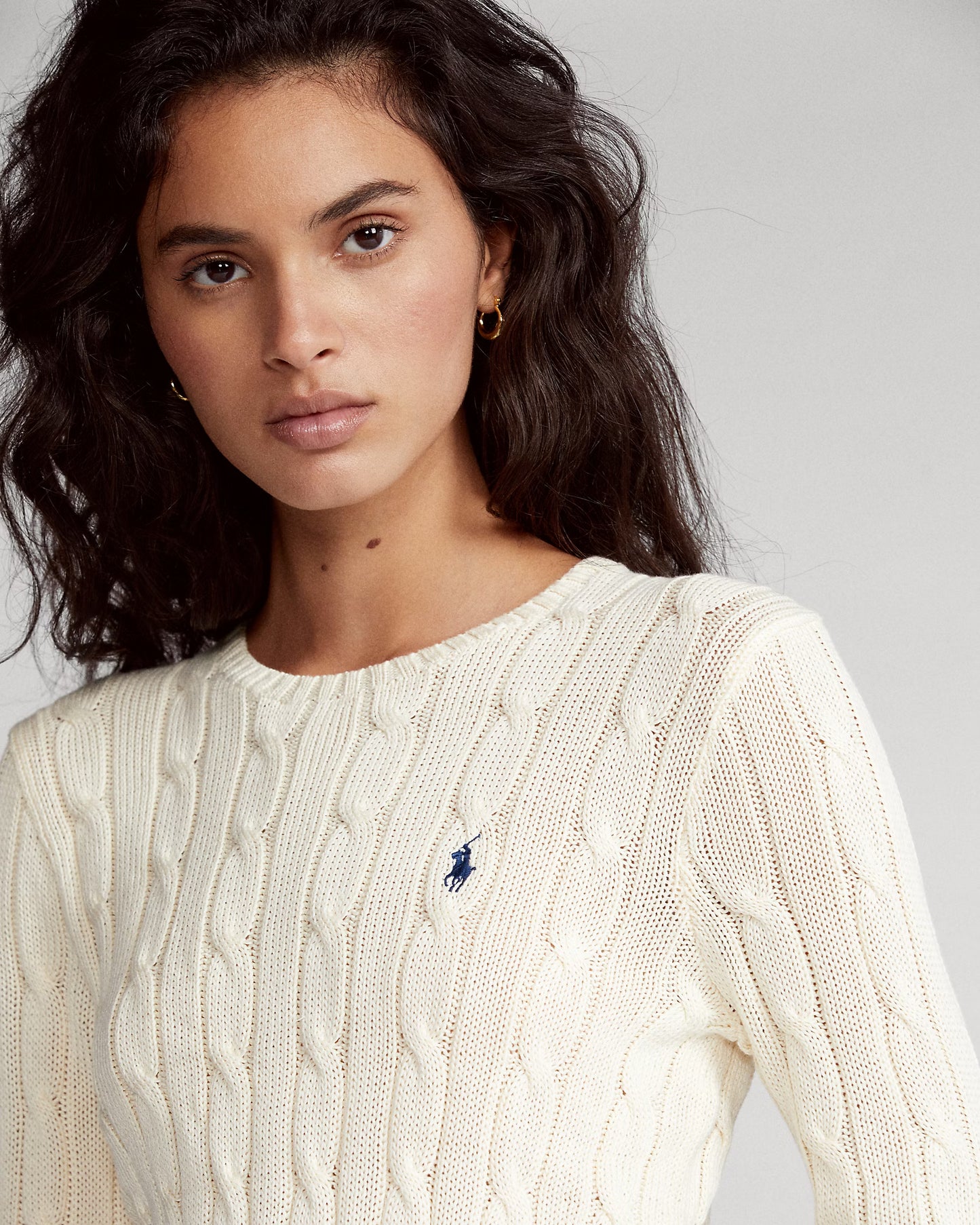 Women's Ralph Lauren Cable-Knit Sweater (White)