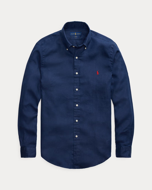 Men's Ralph Lauren Linen Shirt (Navy Blue)