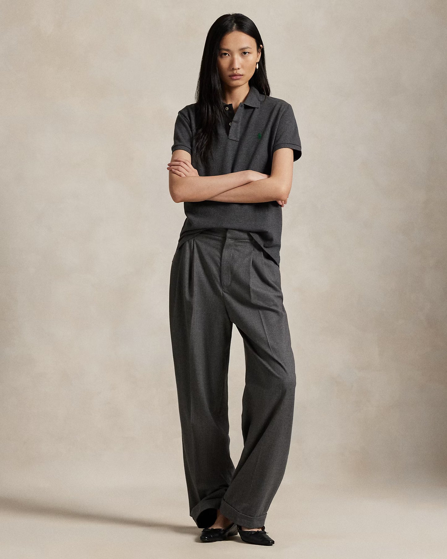 Women's Ralph Lauren Polo Shirt (Dark Grey)