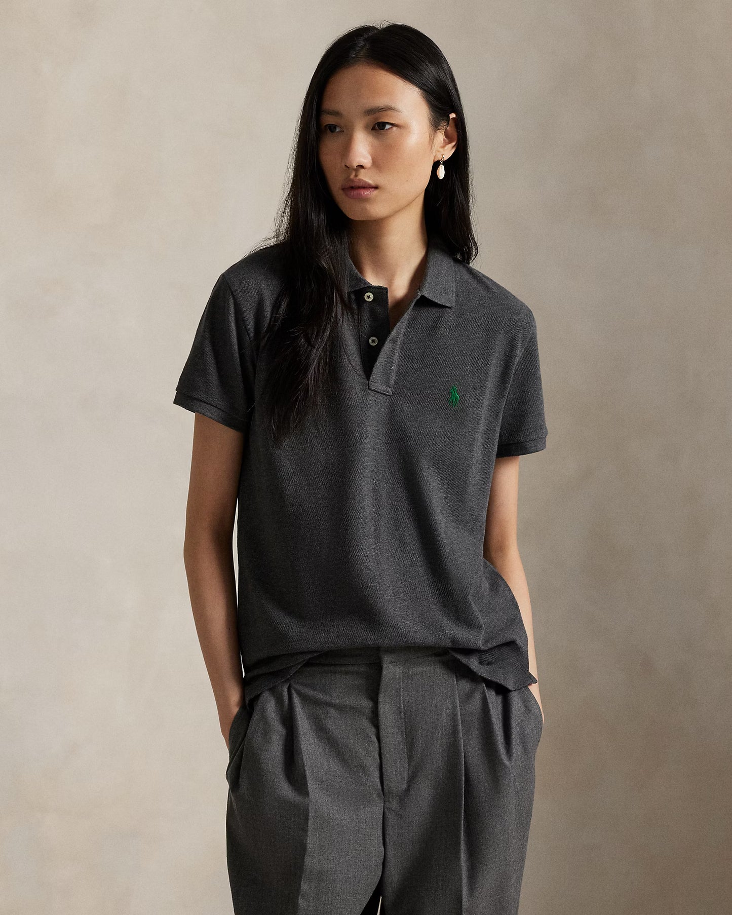 Women's Ralph Lauren Polo Shirt (Dark Grey)