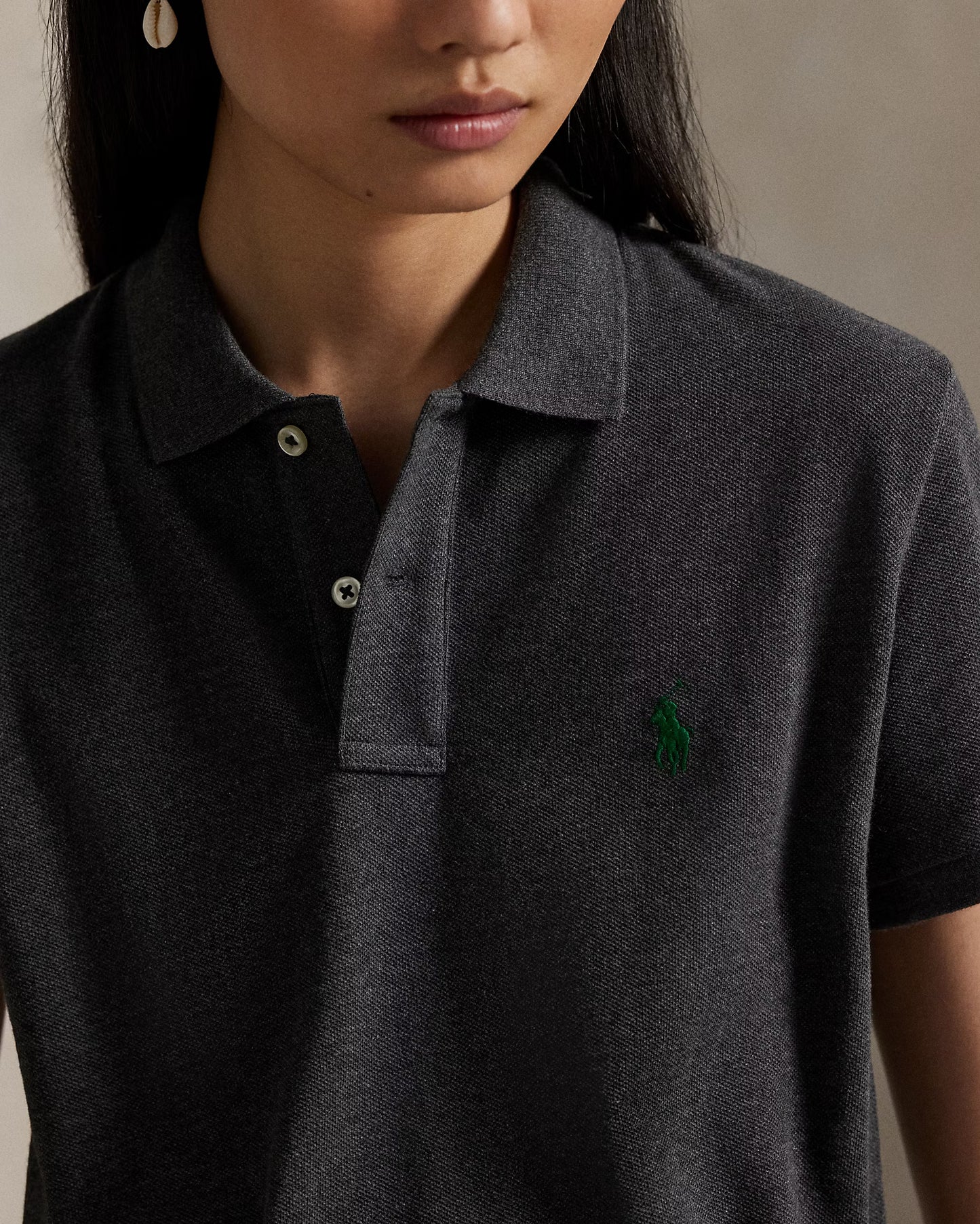 Women's Ralph Lauren Polo Shirt (Dark Grey)