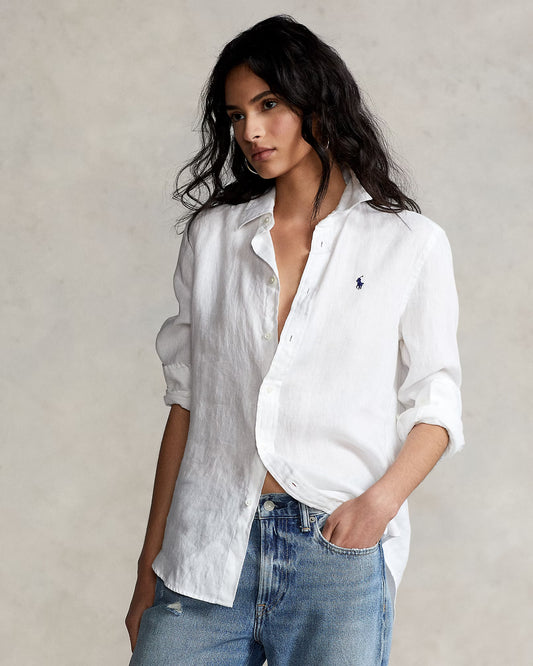 Women's Ralph Lauren Linen Shirt (White)