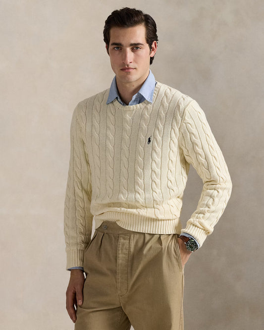Men's Ralph Lauren Cable-Knit Sweater (White)