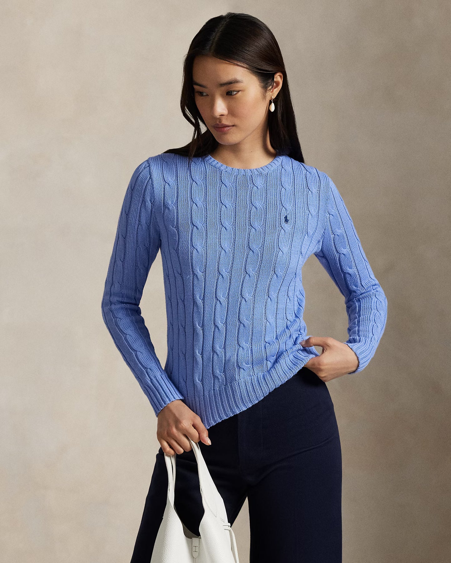 Women's Ralph Lauren Cable-Knit Sweater (Light Blue)