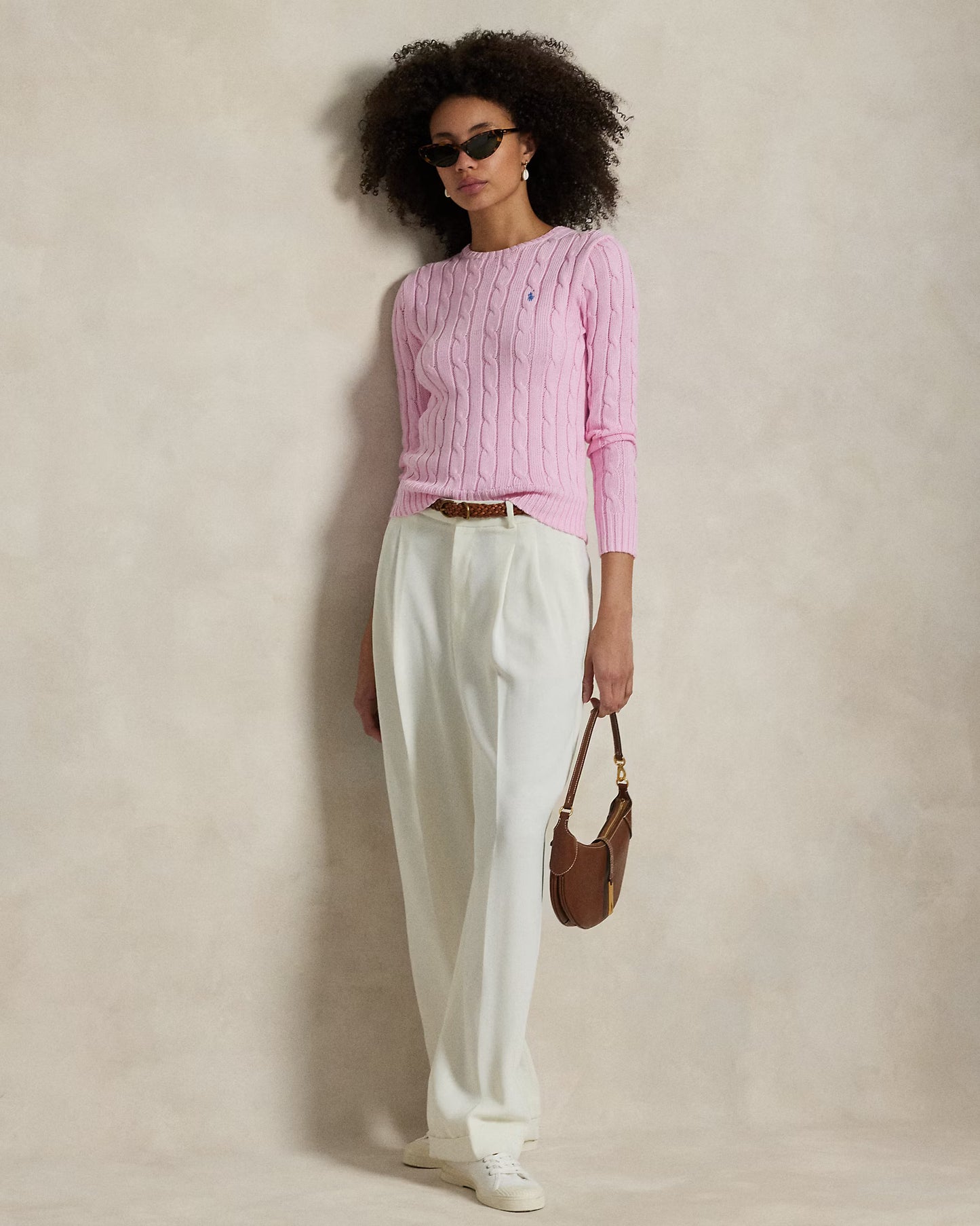 Women's Ralph Lauren Cable-Knit Sweater (Pink)