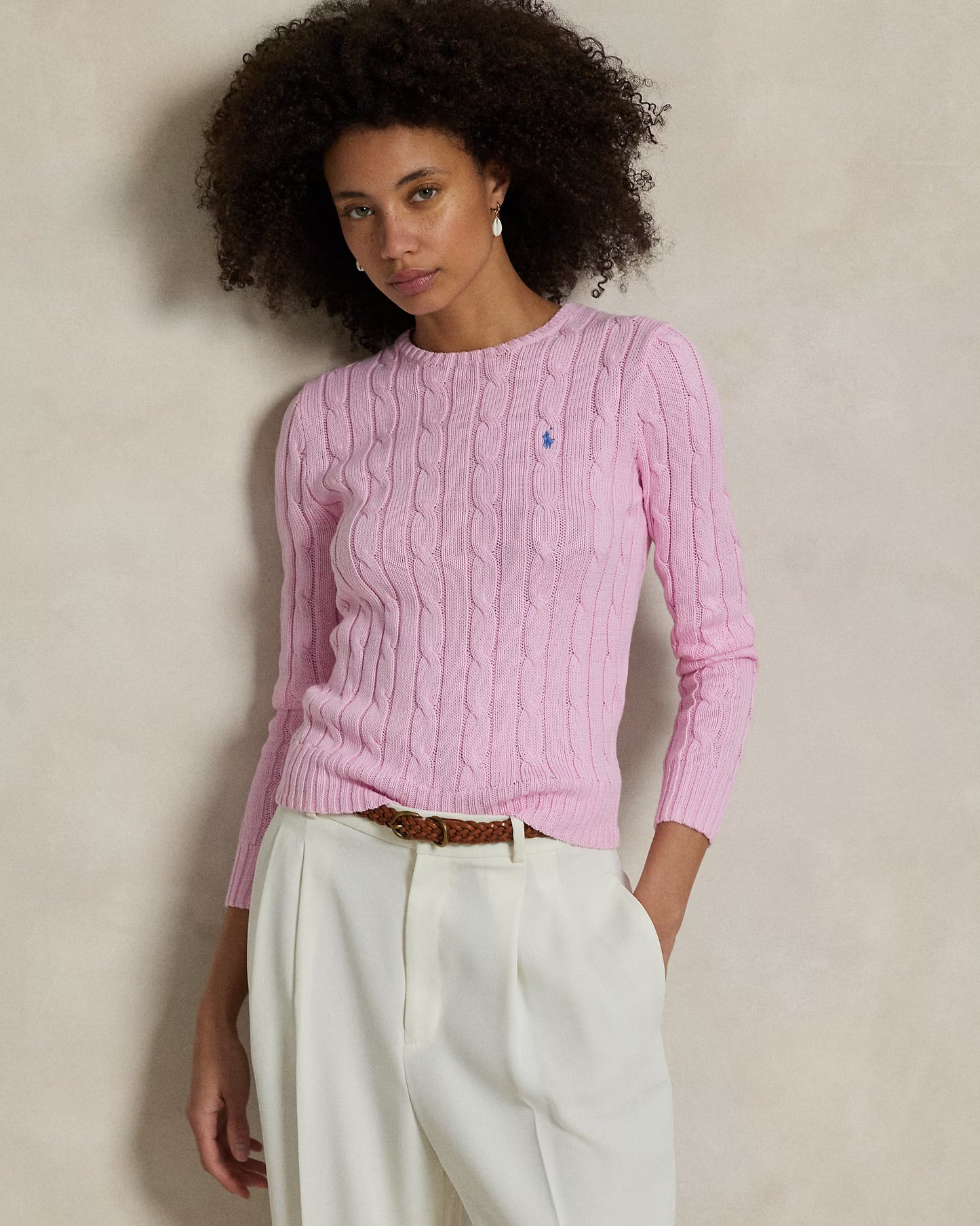 Women's Ralph Lauren Cable-Knit Sweater (Pink)