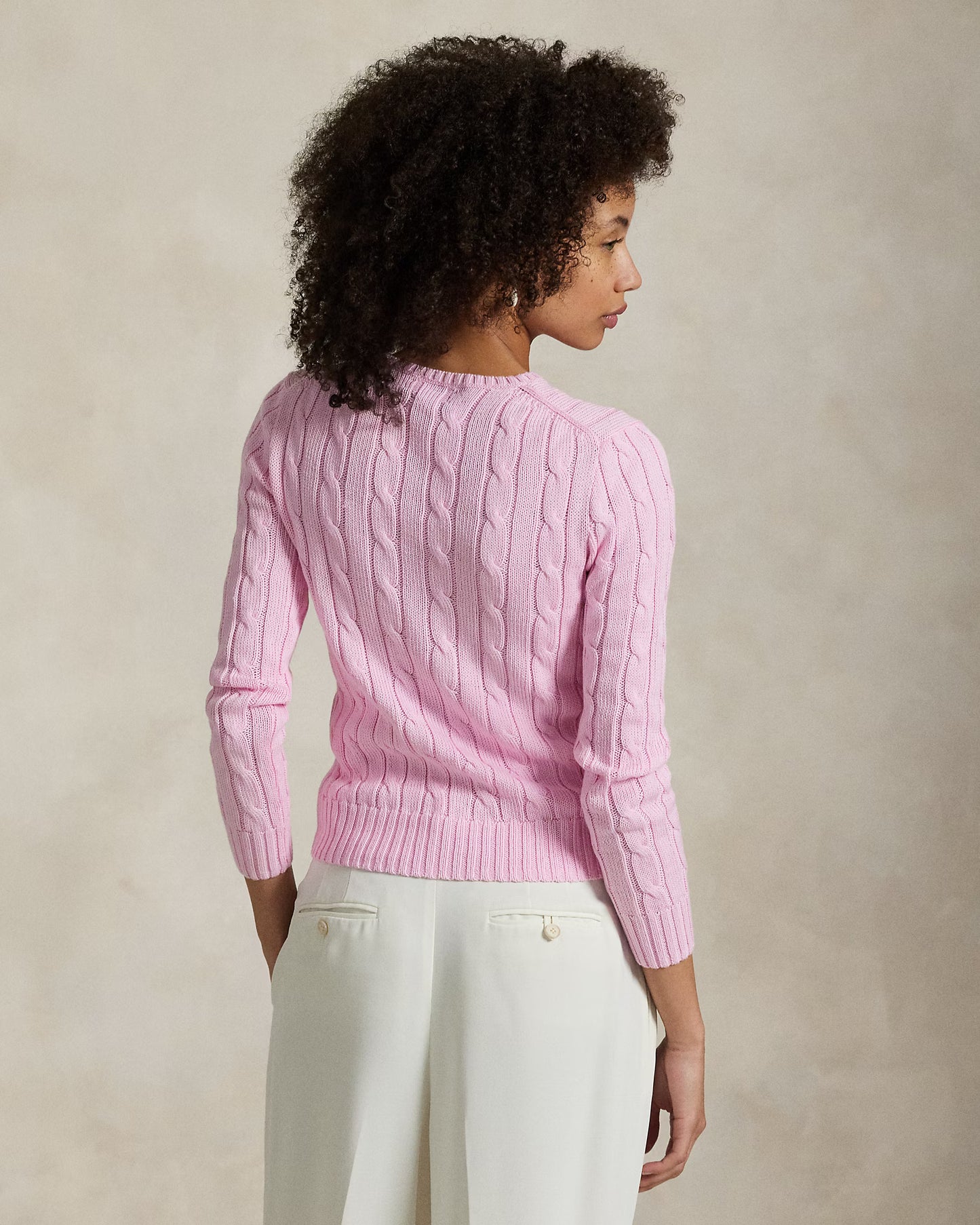 Women's Ralph Lauren Cable-Knit Sweater (Pink)