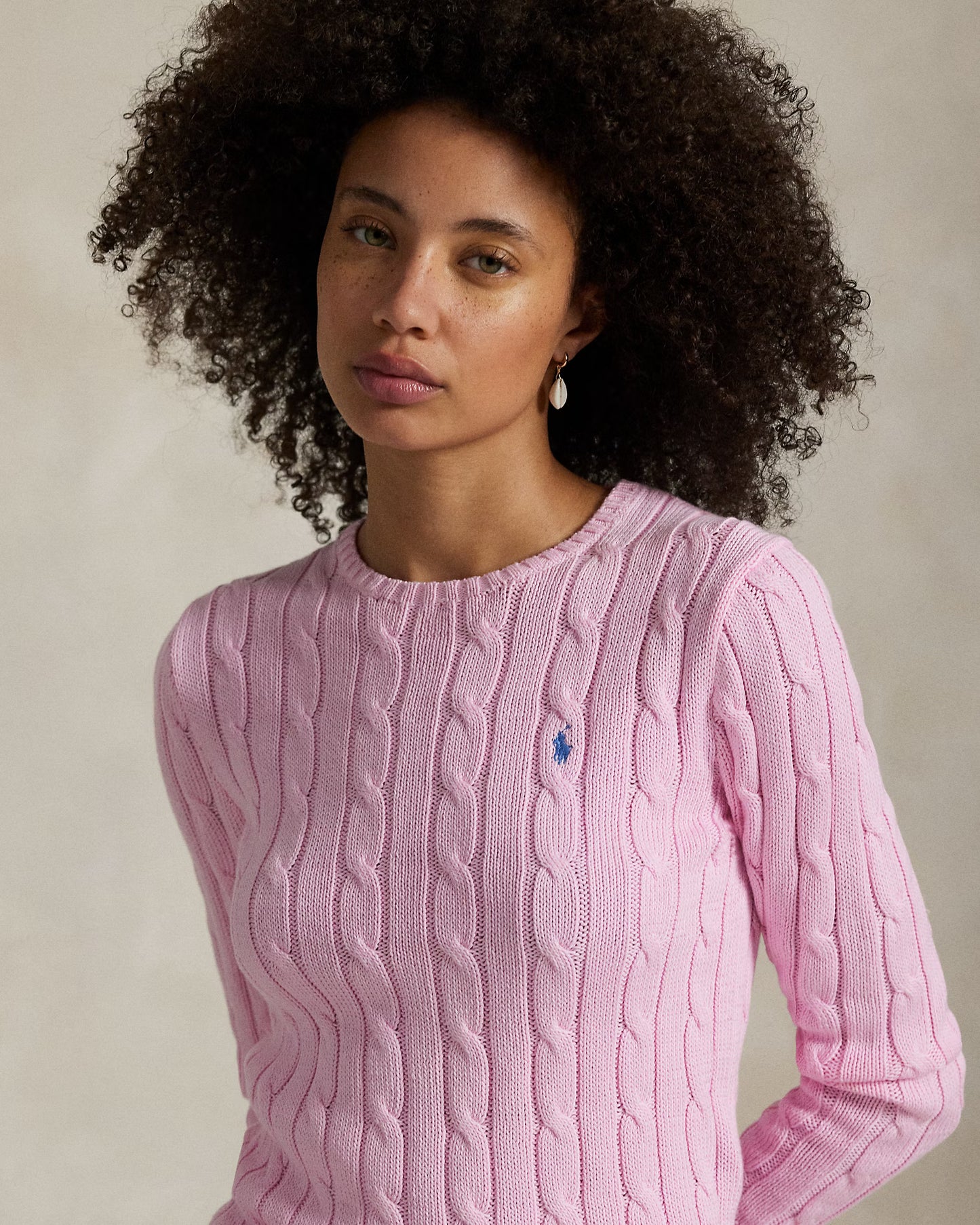 Women's Ralph Lauren Cable-Knit Sweater (Pink)