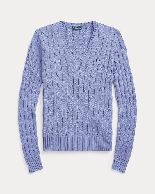 Men's Ralph Lauren Cable-Knit V-Neck Sweater (Light Blue)