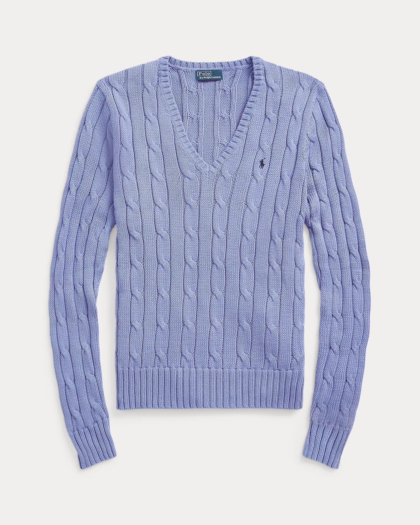 Women's Ralph Lauren Cable-Knit V-Neck Sweater (Light Blue)