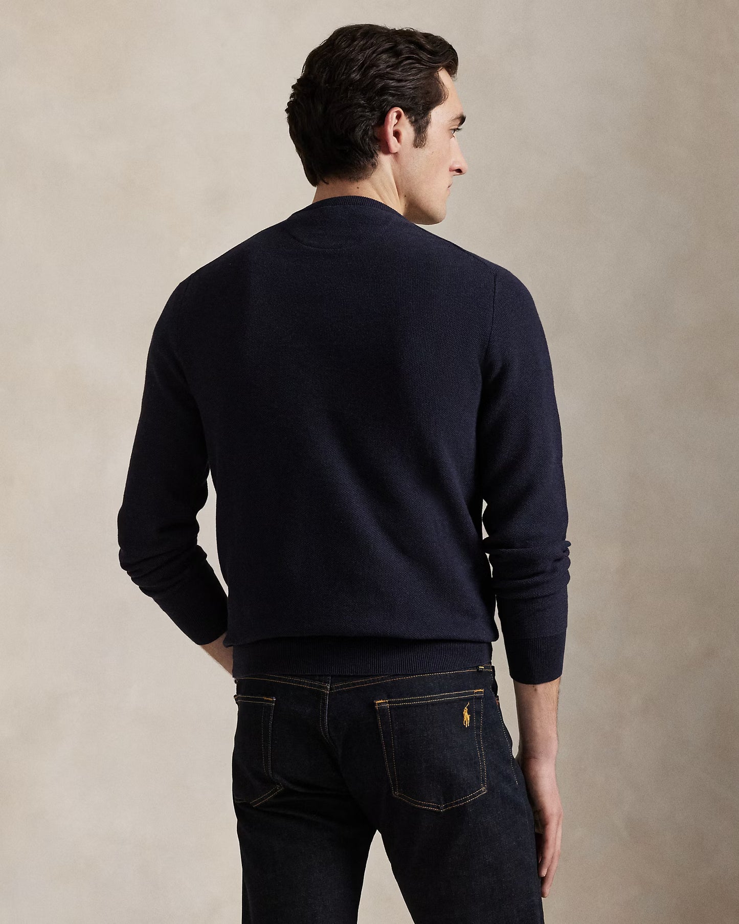 Men's 100% Cashmere Ralph Lauren Crewneck Sweater (Navy Blue)