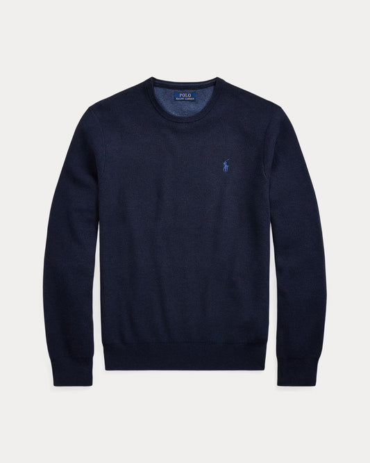 Men's 100% Cashmere Ralph Lauren Crewneck Sweater (Navy Blue)