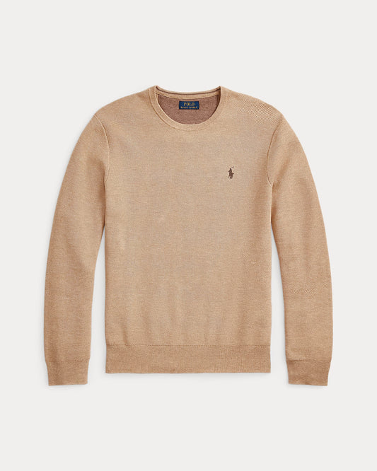 Men's 100% Cashmere Ralph Lauren Crewneck Sweater (Beige)