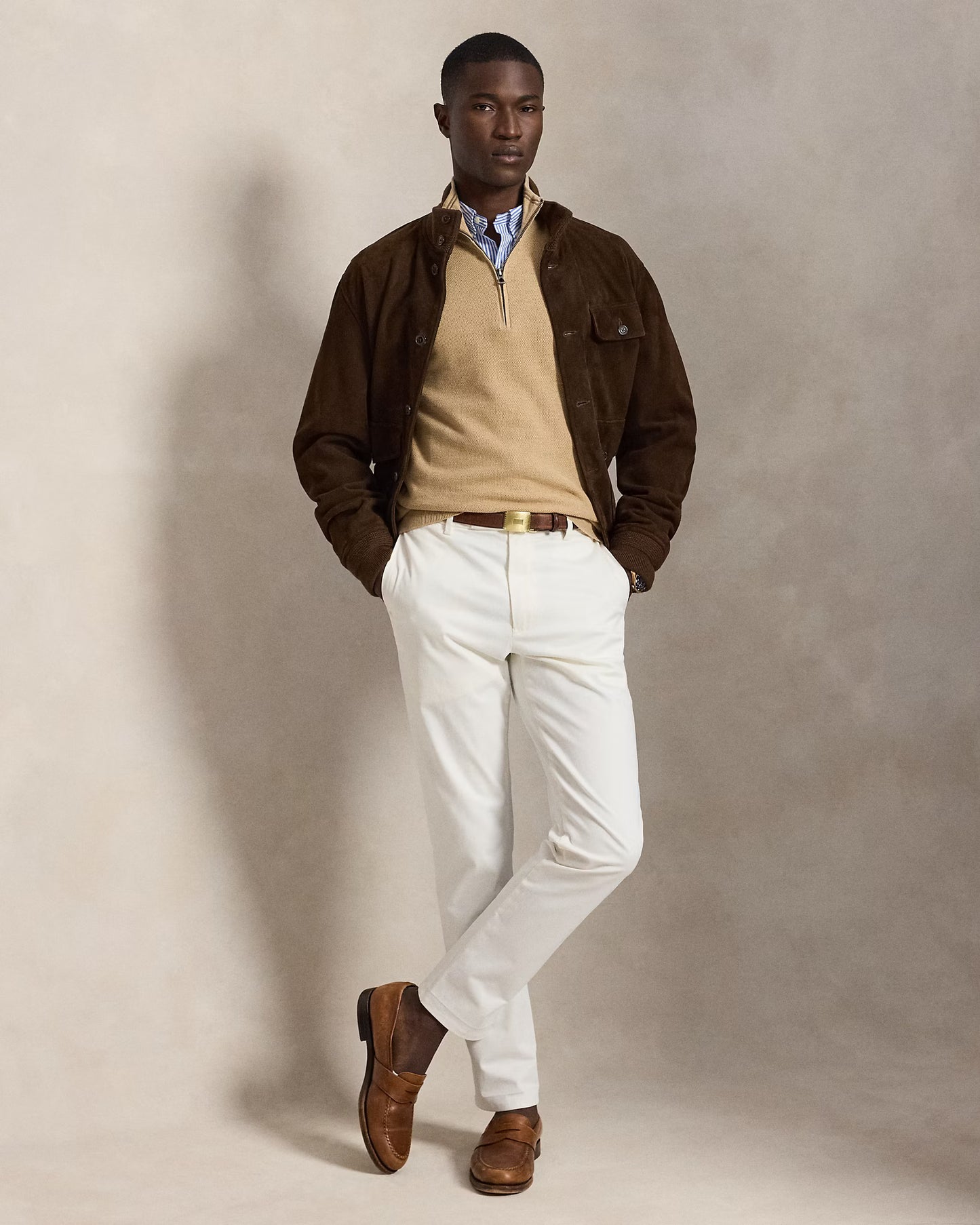 Men's Ralph Lauren Quarter-Zip Sweater (Beige)