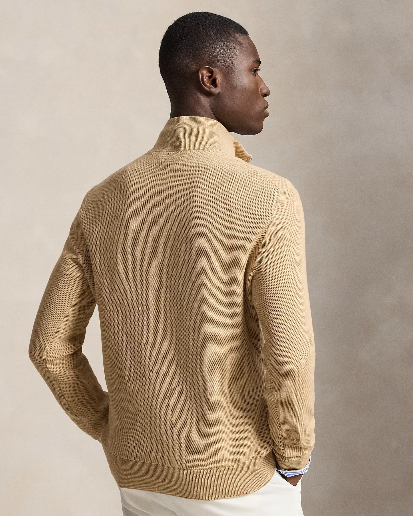 Men's Ralph Lauren Quarter-Zip Sweater (Beige)