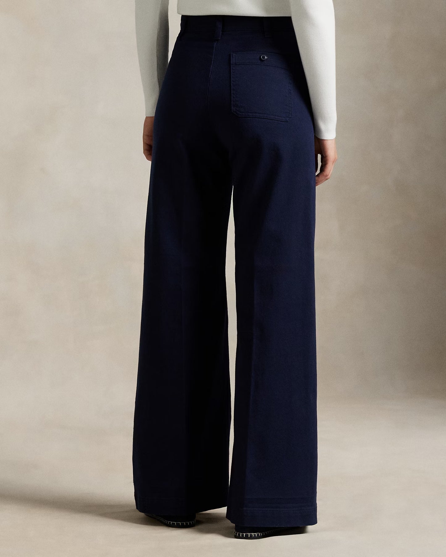 Women's Ralph Lauren Button Linen Pants (Navy Blue)