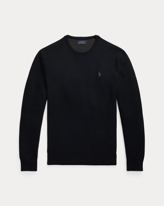 Men's 100% Cashmere Ralph Lauren Crewneck Sweater (Black)