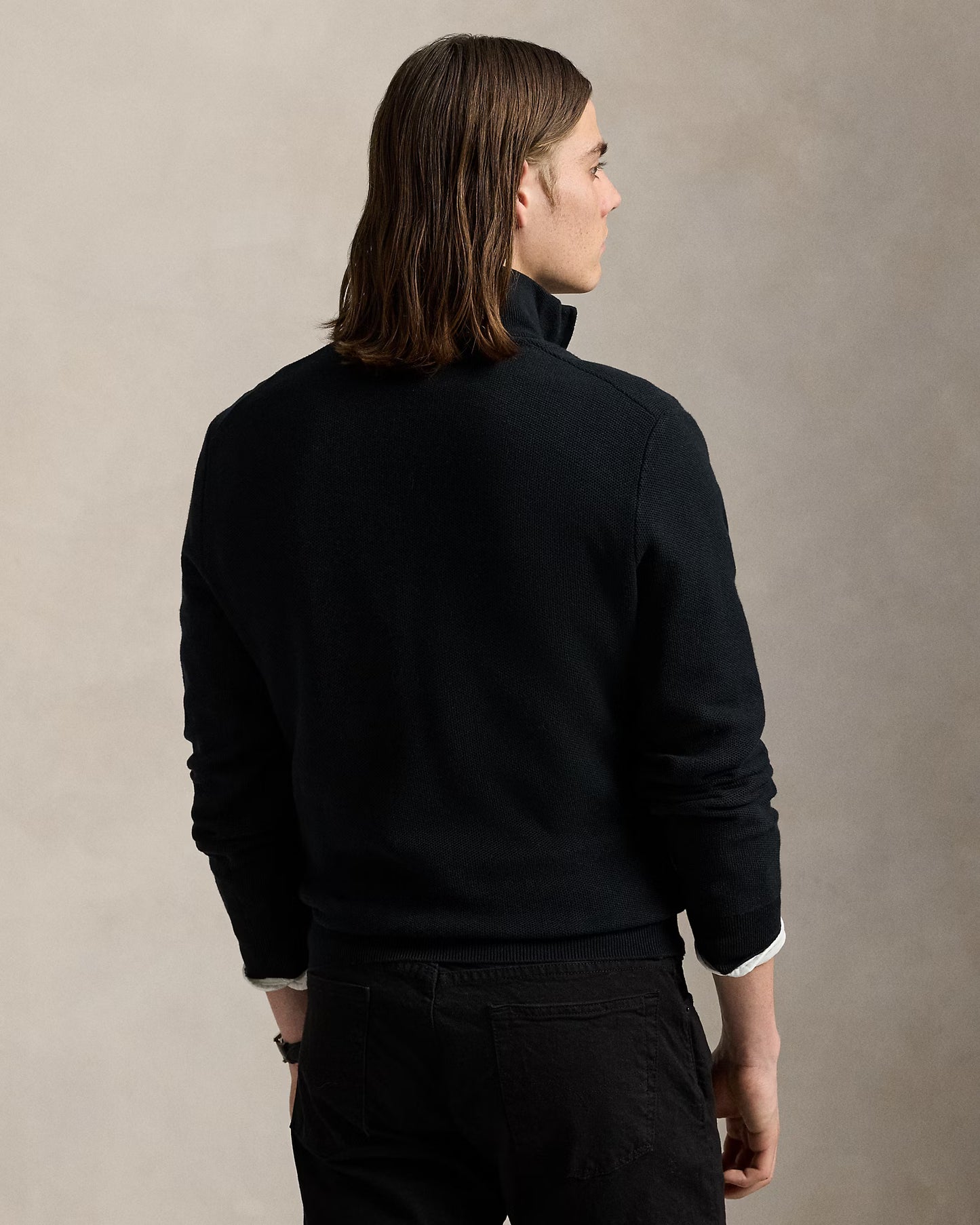 Men's Ralph Lauren Quarter-Zip Sweater (Black)