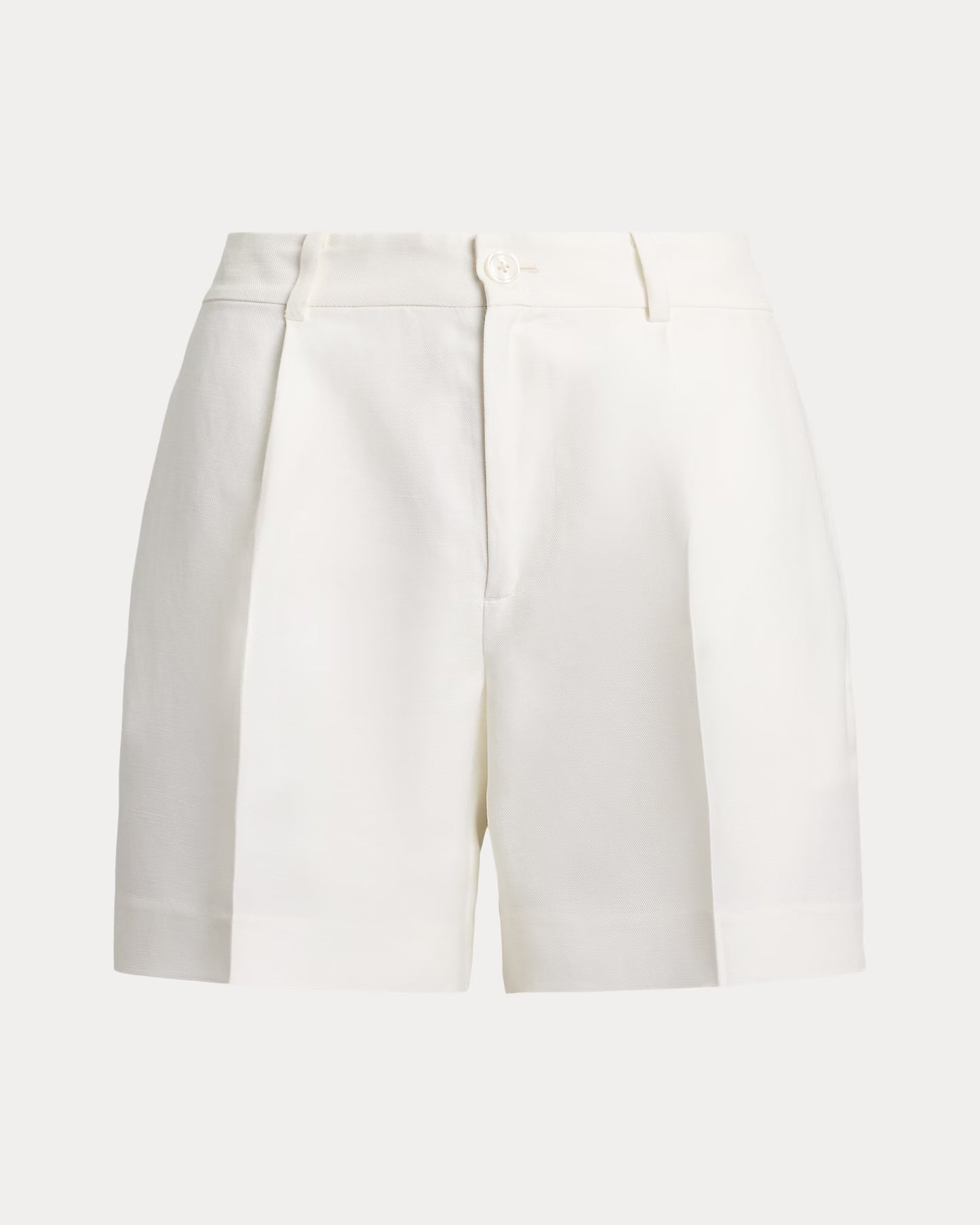 Women's Ralph Lauren Button Linen Shorts (White)