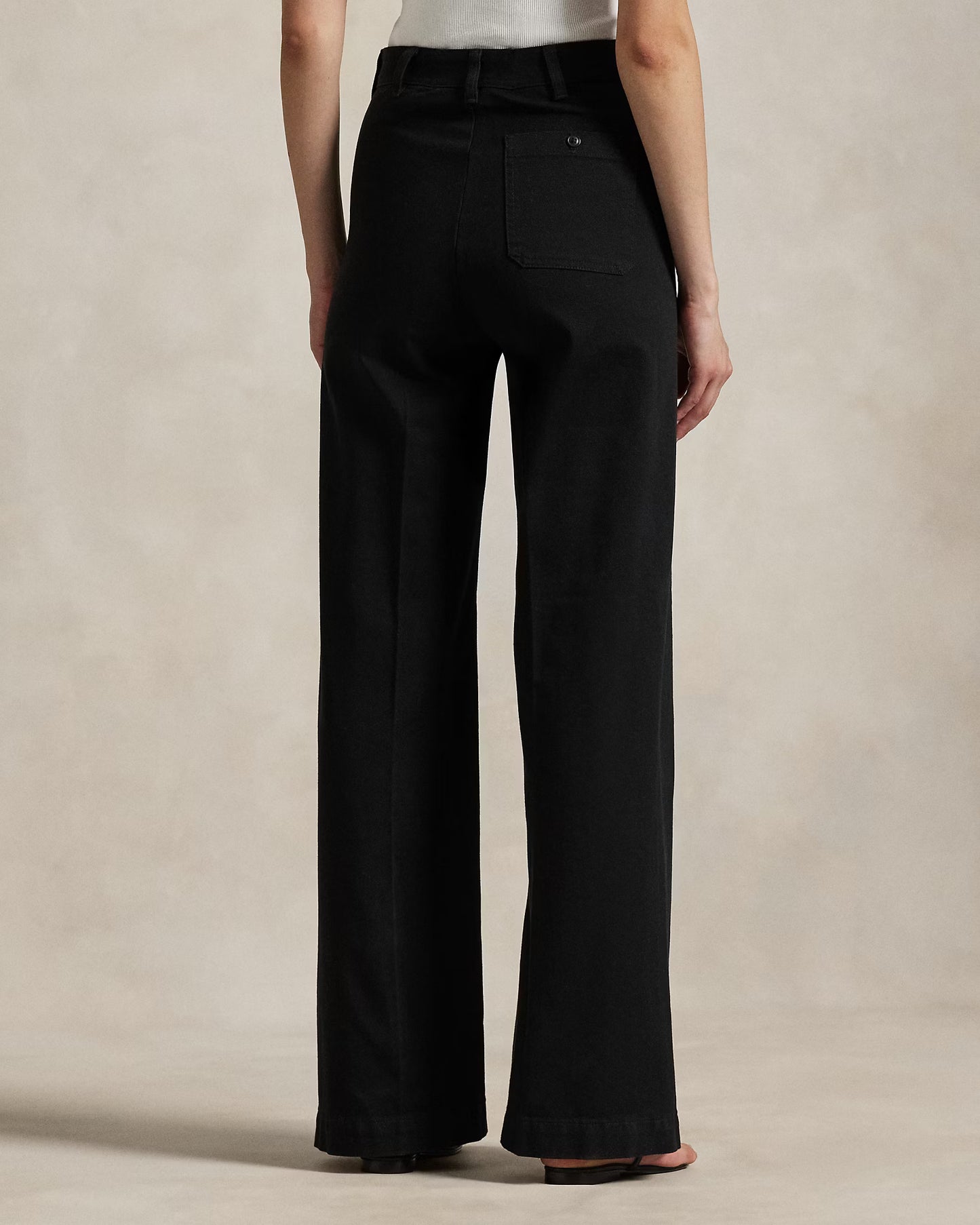 Women's Ralph Lauren Button Linen Pants (Black)