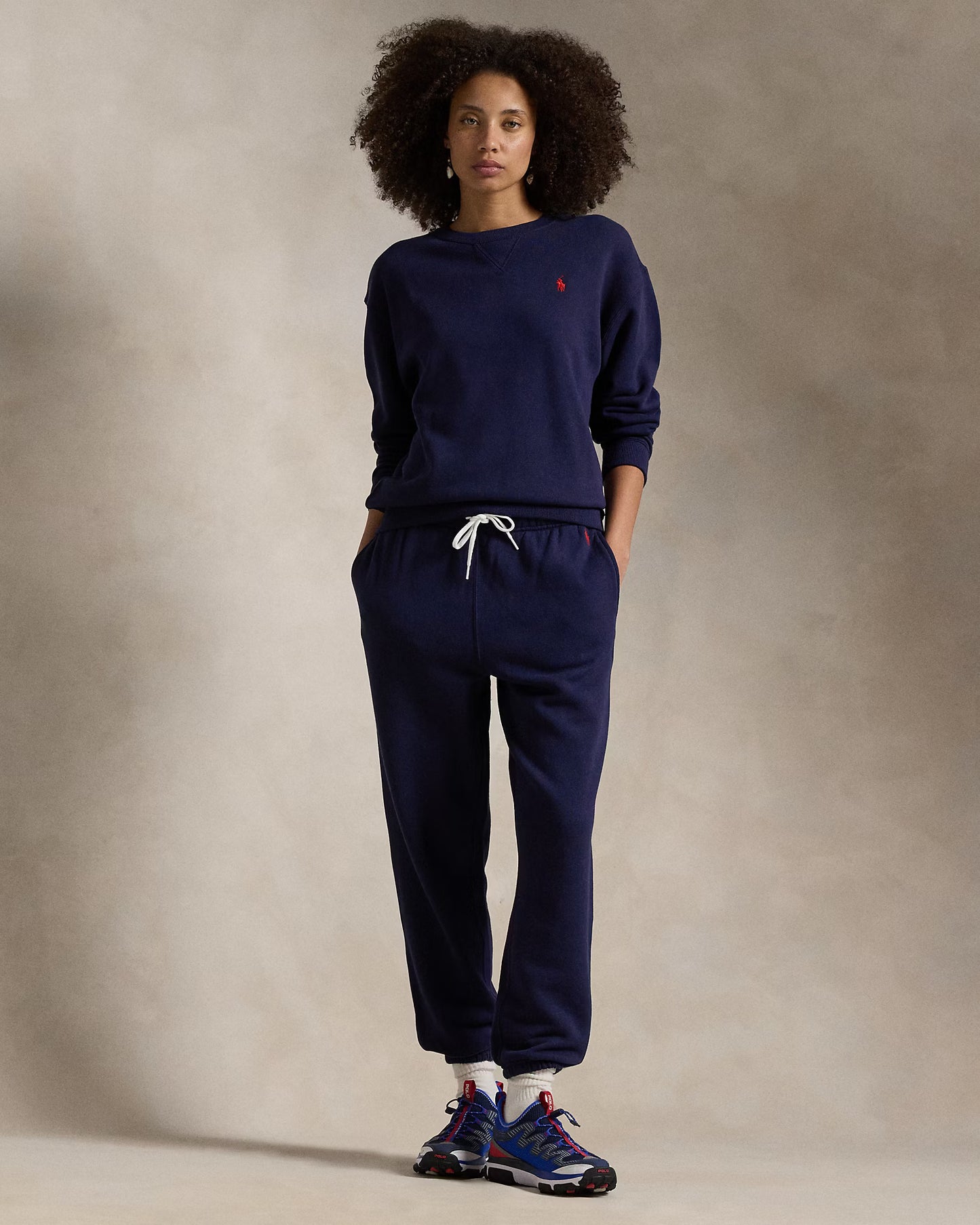 Women's 100% Cashmere Ralph Lauren Crewneck Sweater (Navy Blue)