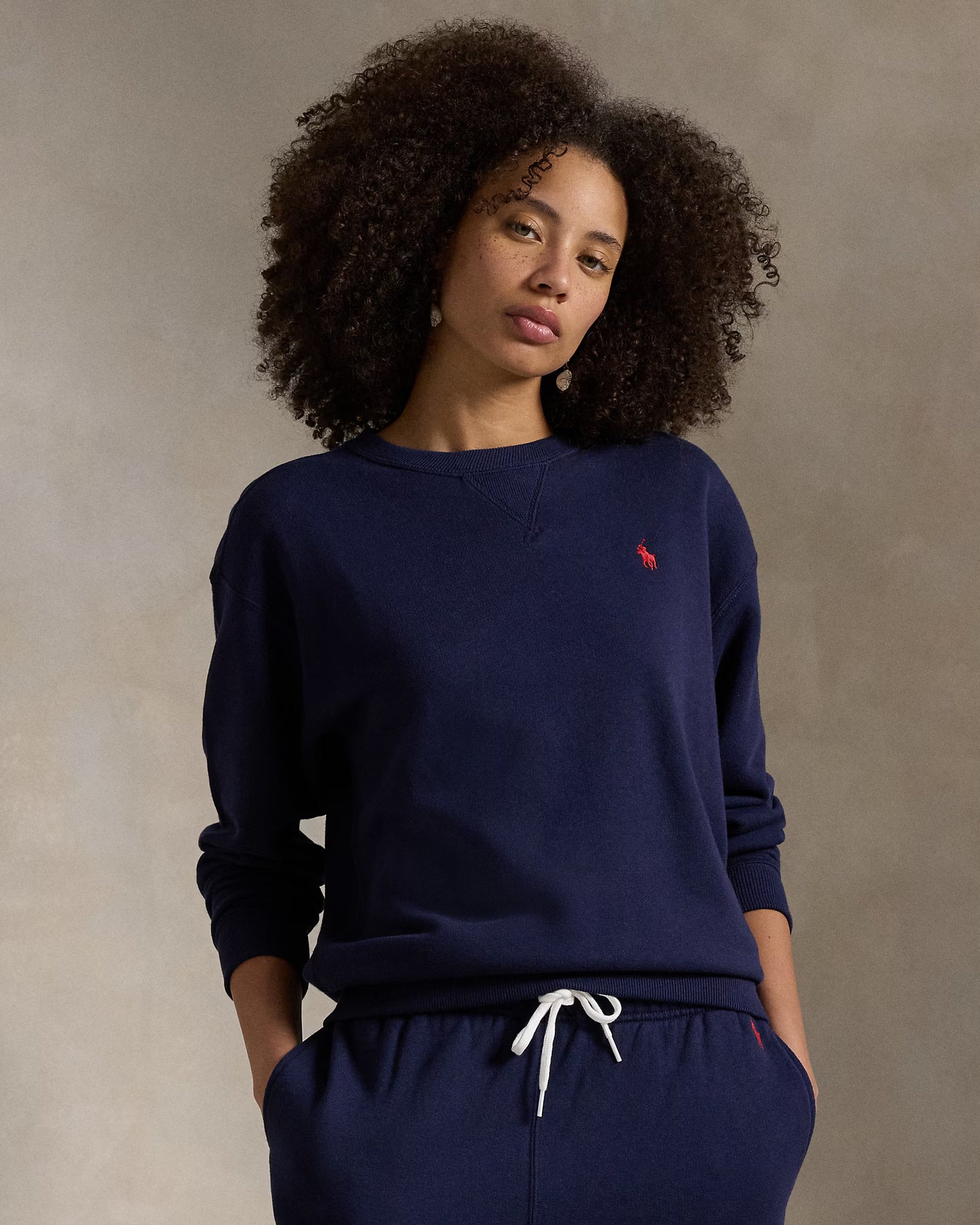 Women's 100% Cashmere Ralph Lauren Crewneck Sweater (Navy Blue)