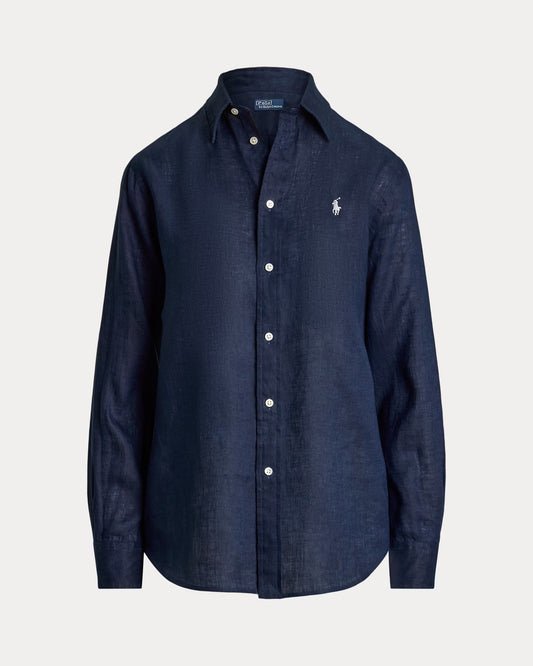 Women's Ralph Lauren Linen Shirt (Navy Blue)
