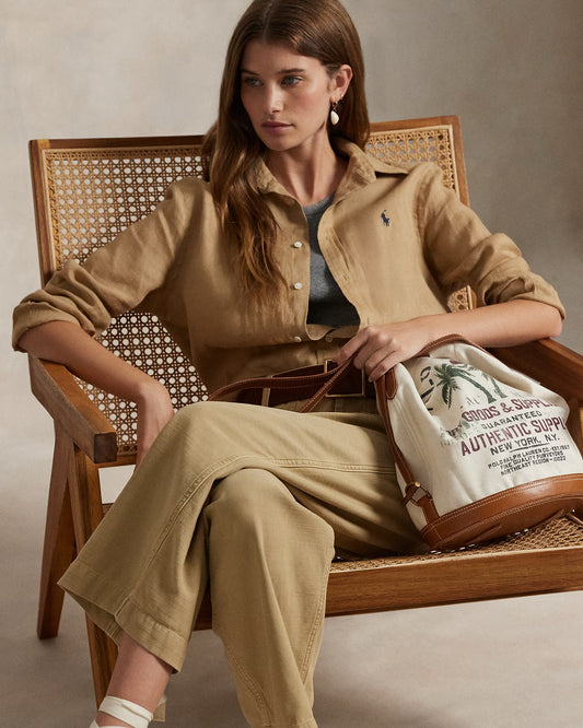 Women's Ralph Lauren Linen Shirt (Brown)