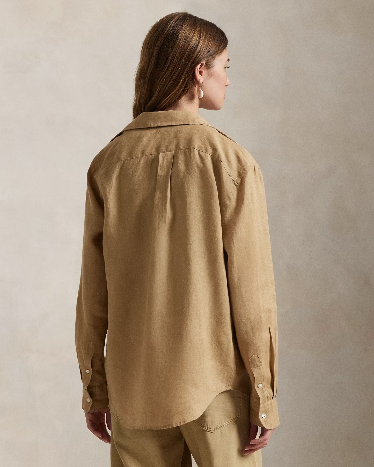 Women's Ralph Lauren Linen Shirt (Brown)