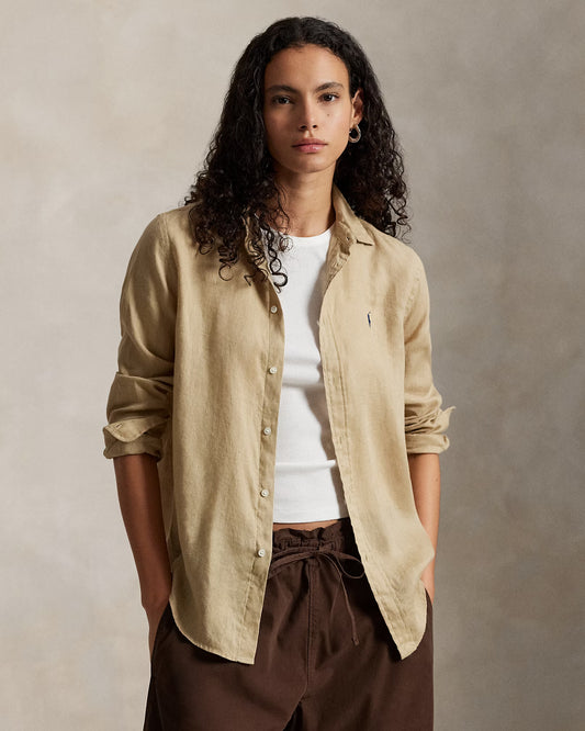 Women's Ralph Lauren Linen Shirt (Beige)