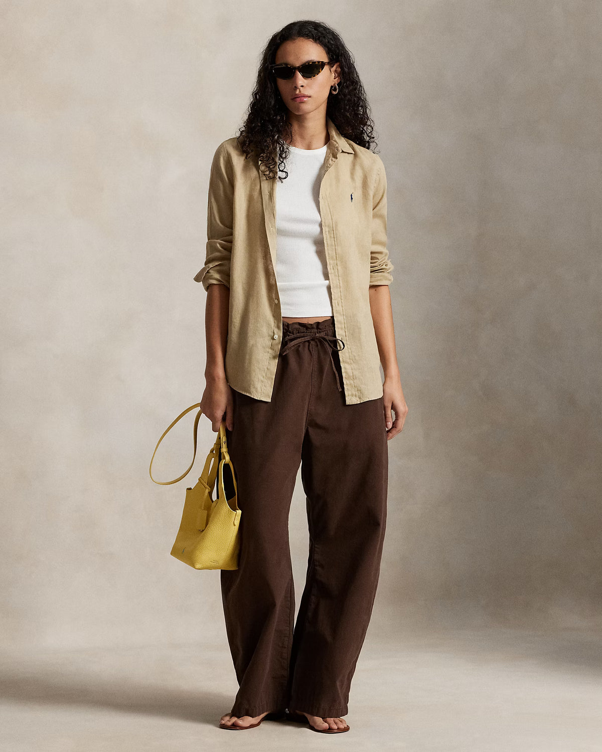Women's Ralph Lauren Linen Shirt (Beige)