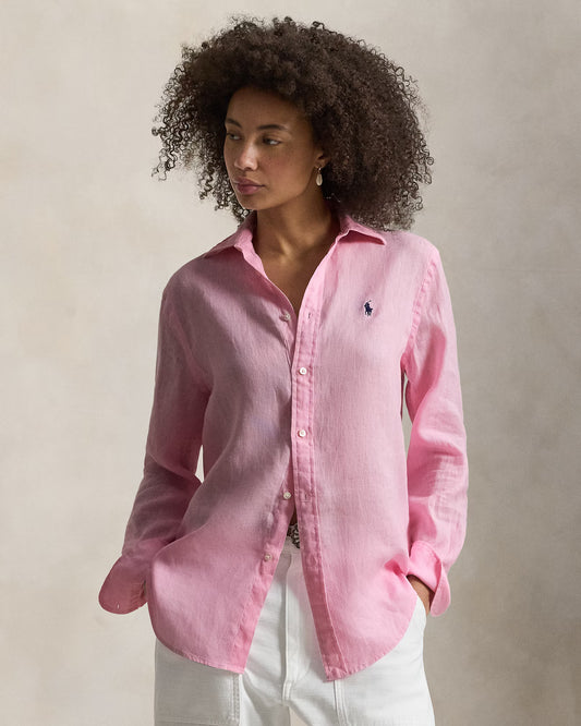Women's Ralph Lauren Linen Shirt (Pink)