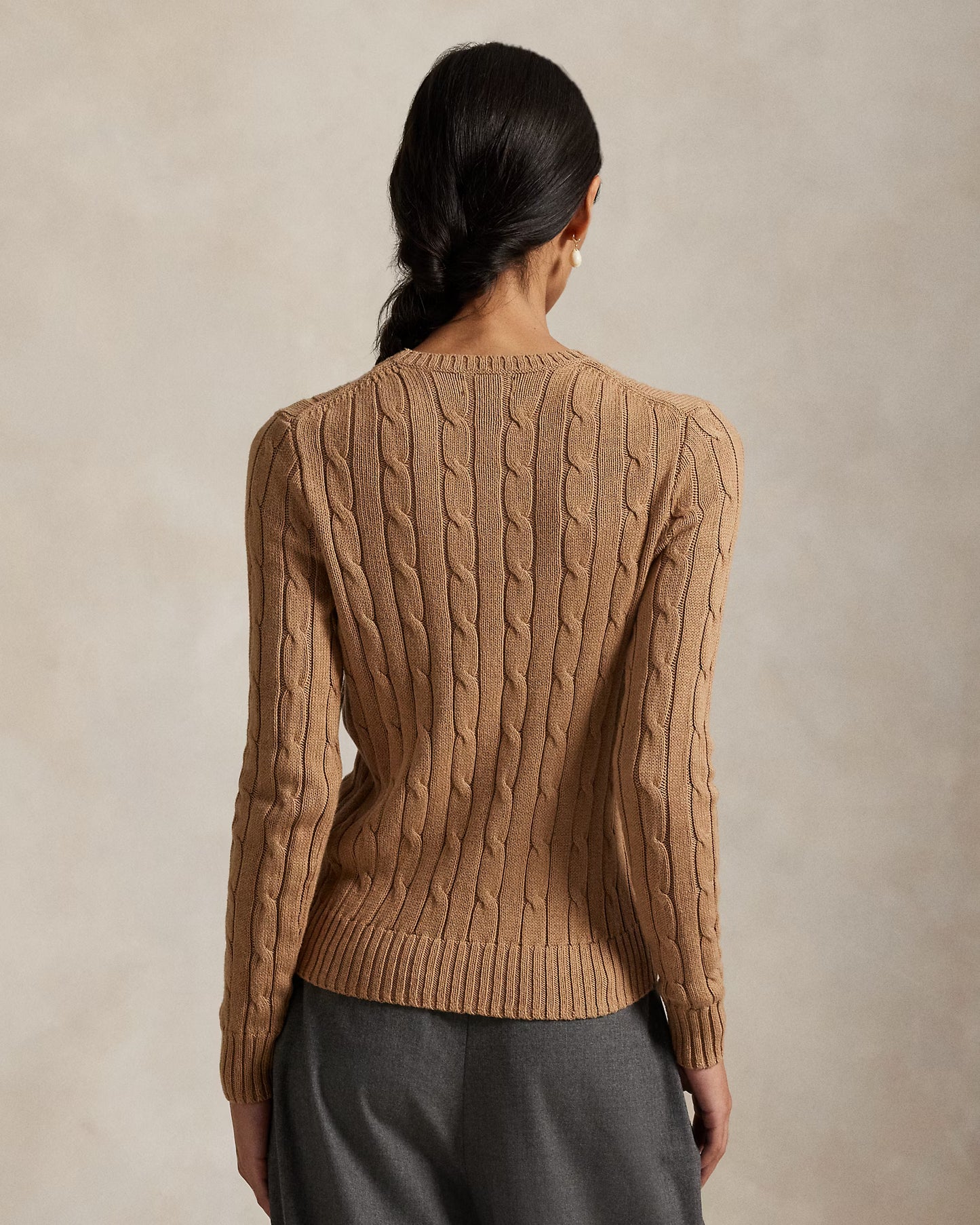 Women's Ralph Lauren Cable-Knit Sweater (Brown)
