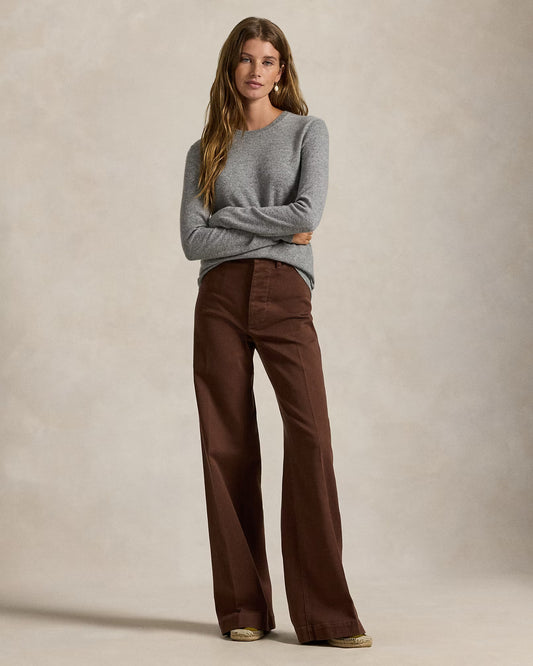Women's Ralph Lauren Button Linen Pants (Khaki)